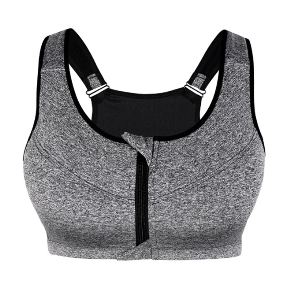 Premium Women’s Sports Bra – Front Zip, Cross Back, Hook & Adjustable High-Support Activewear Bra