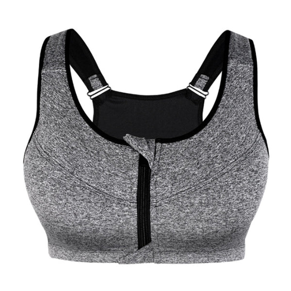 Premium Women’s Sports Bra – Front Zip, Cross Back, Hook & Adjustable High-Support Activewear Bra