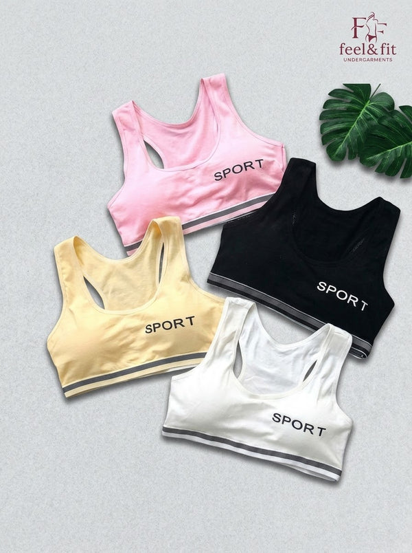 Pack Of 3 Padded Sports Bra for Girls